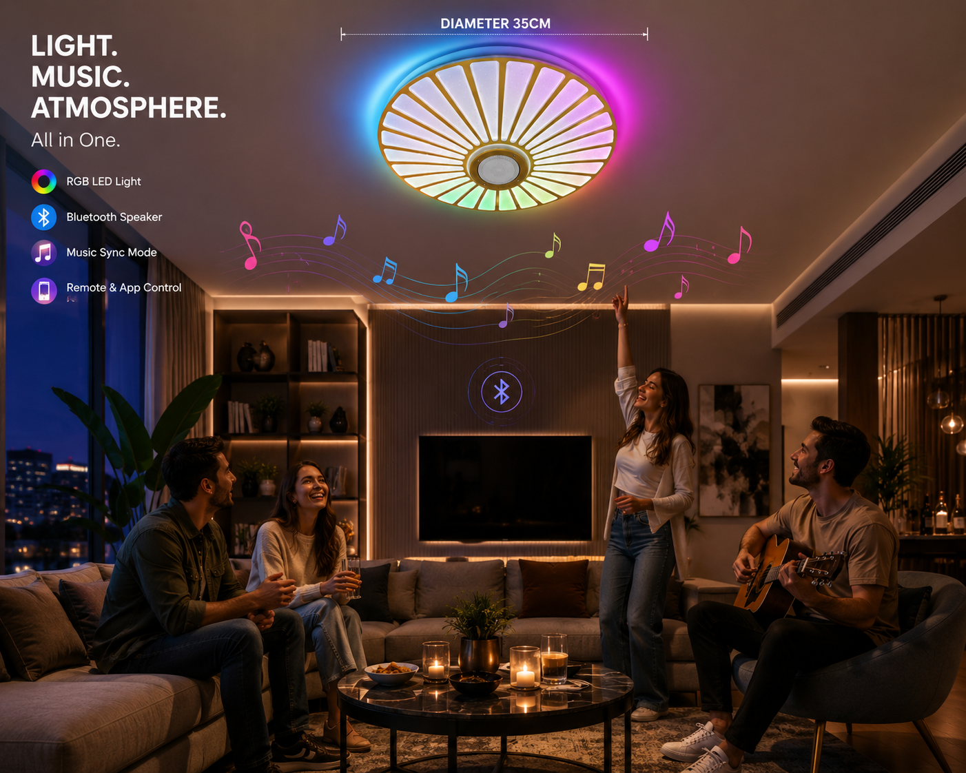 ბრა დინამიკით 35სმ DB-8806/400RGB